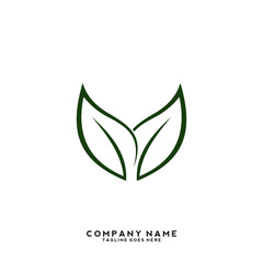 Creative green leaf logo template