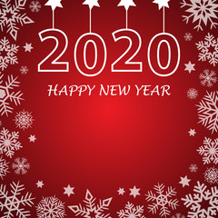 Fototapeta na wymiar New Year greeting card 2020