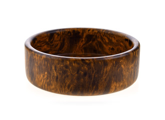 Wood bowl on white background