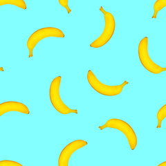 Fototapeta na wymiar Banana pattern on blue background
