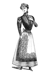 Woman with apron - Vintage Illustration 1905
