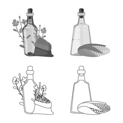 Obraz premium Vector design of healthy and vegetable icon. Set of healthy and agriculture vector icon for stock.