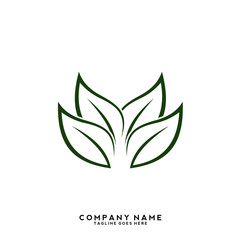 Creative green leaf logo template