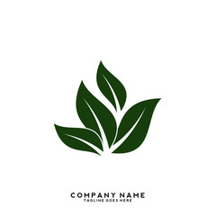 Creative green leaf logo template