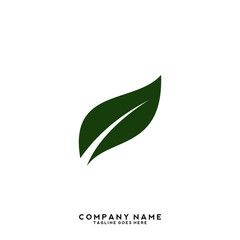 Creative green leaf logo template