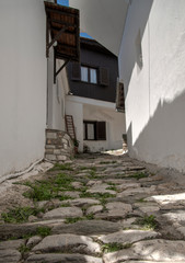 Rue pavée traditionnelle de Makrinitsa, Grèce