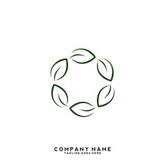 Creative green leaf logo template