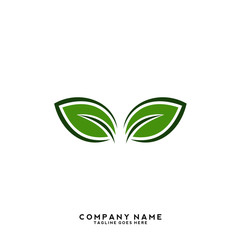 Creative green leaf logo template