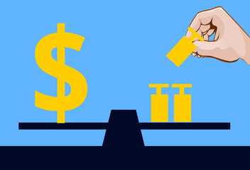 The Dollar Symbol on a Scale