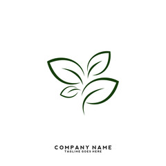 Creative green leaf logo template