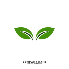 Creative green leaf logo template