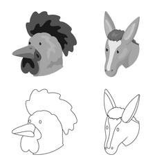 Vector design of agriculture and breeding symbol. Set of agriculture and organic vector icon for stock.