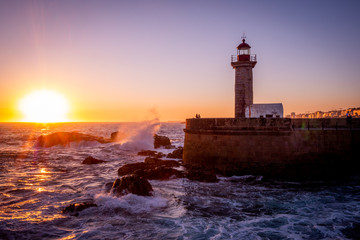 Leuchtturm Felgueiras Porto Sonnenuntergang