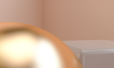 Geometric shape scene minimal, 3d rendering.