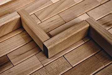 Naklejka na ściany i meble Background texture of wooden blocks