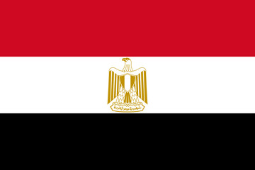 Egypt  national flag. Vector illustration. Cairo