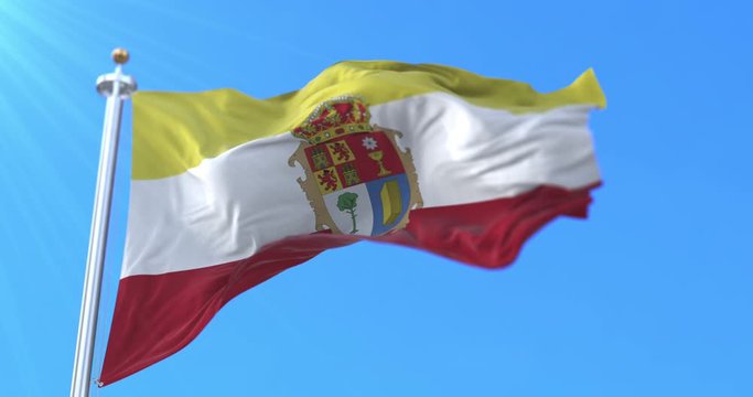 Flag of the spanish province of Cuenca in Castile La Mancha, Spain - Loop