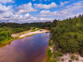 Obraz na płótnie Canvas Top view of the Kerzhenets river in the Nizhny Novgorod region in summer, Russia