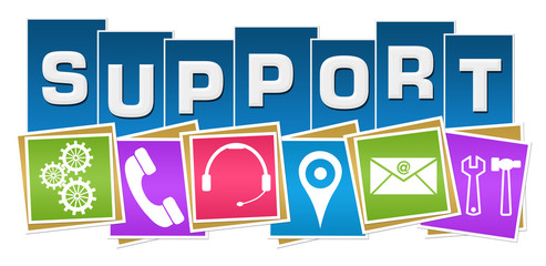 Support Symbols Blue Colorful Squares Stripes 