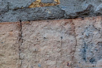 Obraz na płótnie Canvas A rock. Brick wall. Background. Close-up.