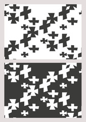 black and white pattern with crosses