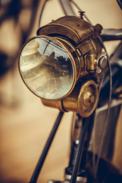 Classic vintage motorcycle headlight