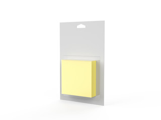 Transparent Sticky Notes for making notes and posting it over important information, mock up template on isolated white background, 3d illustration