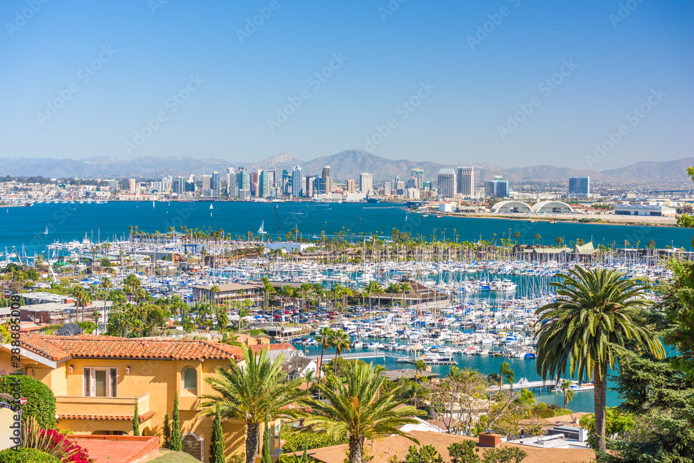 Wall mural san diego, california, usa cityscape