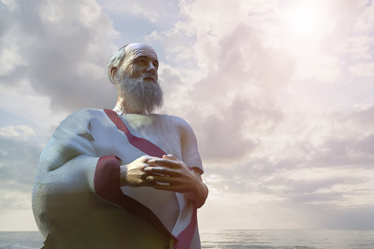 3D Illustration of ancient Greek philosopher