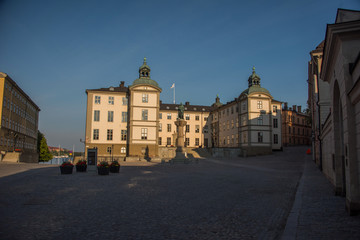 Fototapeta na wymiar Old houses on the isalnd Riddarholmen in stockholm