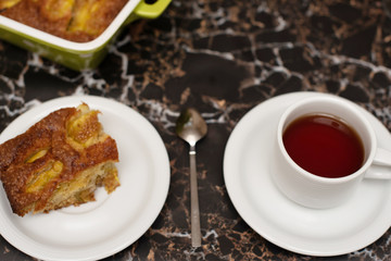 Fig cake and a cup of tea