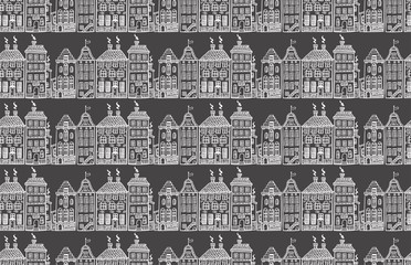 pattern with European houses