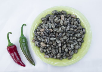 Black beans with chili pepper