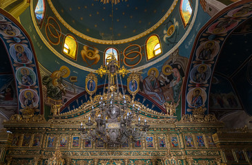 Fototapeta na wymiar Interior of the Church of St. John the Baptist in the Old City in Jerusalem, Israel
