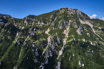 Aerial photography. Panoramic view of the Alps north of Italy. Trento Region. Great trip to the...