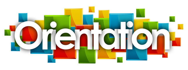 Orientation word in colored rectangles background - obrazy, fototapety, plakaty