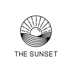 sunset line art design