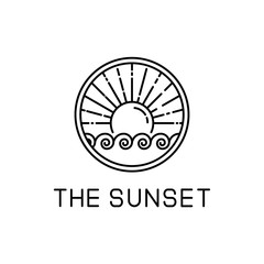 sunset line art design