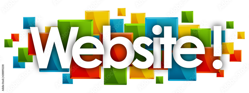 Wall mural website word in colored rectangles background