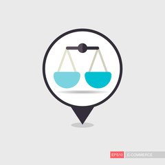 Scales vector pin map icon