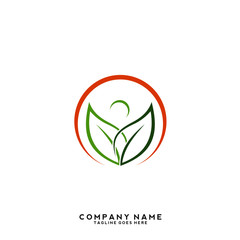 Creative green leaf logo template
