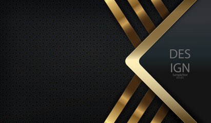 Abstract textural dark background with an arrow and stripes of gold color