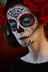 Closeup portrait of woman at halloween
