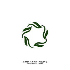 Creative green leaf logo template