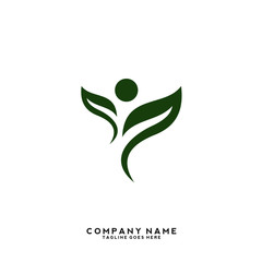 Creative green leaf logo template