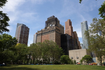 Obraz premium Buildings at Battery place in New York