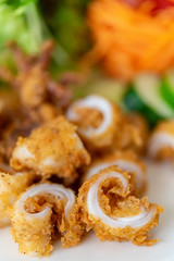 Fried squid crispy, octopus