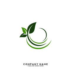 Creative green leaf logo template