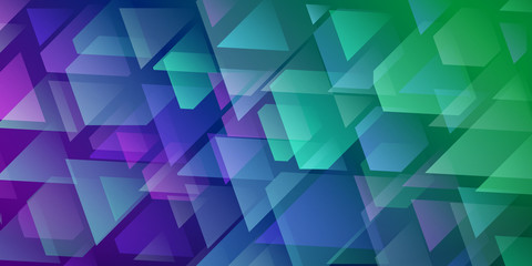 Fototapeta premium Abstract background of intersecting triangles and polygons in purple and green colors