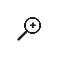 Search logo design with using magnifying glass icon
